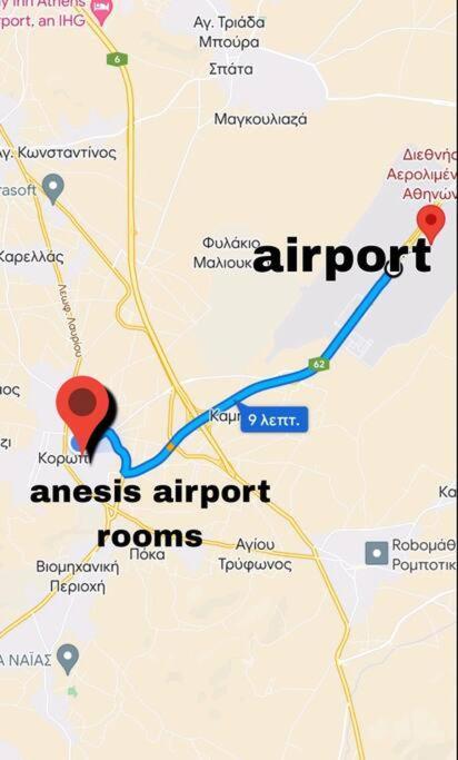 Anesis Airport Rooms 204 Koropí Kültér fotó